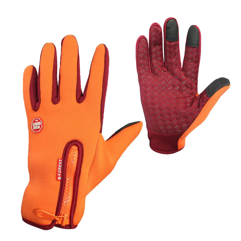 Fuldfingervaskbare rytterhandsker mænd kvinder børn ridning handsker berøringsskærm 4 farver størrelse s / m / l / xl: S / Orange
