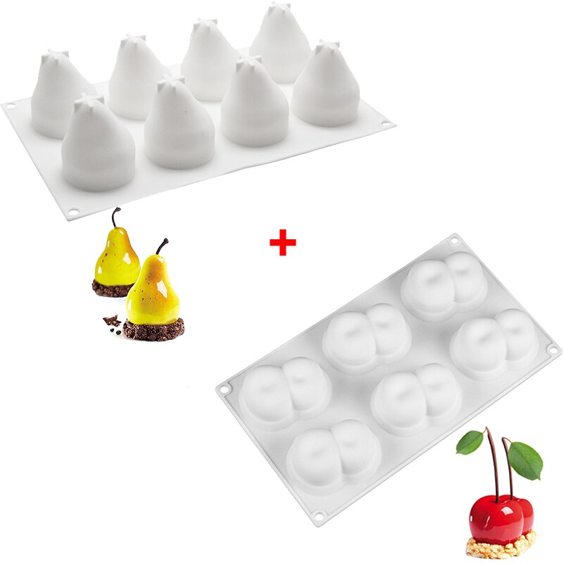 TAKONE Siliconenvorm Mango - 6 holtes 3D Fruit Dessertvorm, Flexibele
