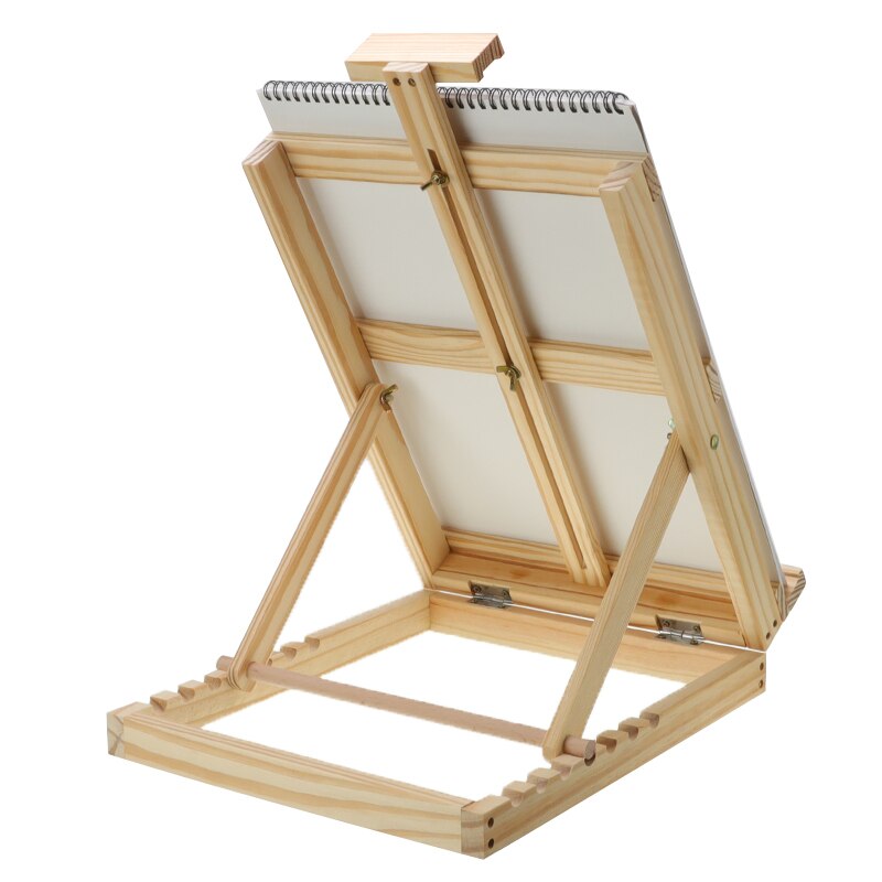 Caballete de madera H-Soporte caballete de dibujo 53-63cm ajustable plegable de Mesa para el artista pintura caballete arte suministros