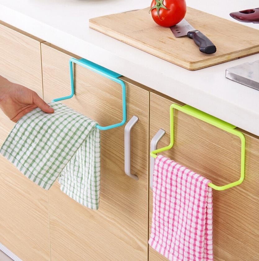 Keuken Handdoek Opknoping Rack Holder Rail Organizer Gratis Nail Deur Terug Rack Badkamer Keukenkast Kast Hanger