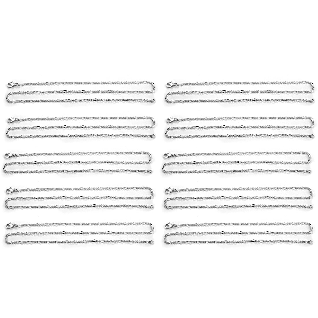 Cadenas de latón para manualidades, accesorios para fabricación de joyas, collares, suministros a granel, cadenas de Eslabón cubano, cierres de Metal de 55cm,: Fancy Chain-Silver
