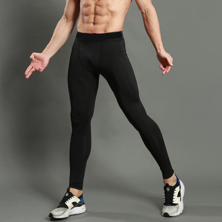 Degli uomini di Sport In Esecuzione Pantaloni di Alta Elastico Quick Dry Fitness Bodybuilding Skinny Leggings Maschio di Compressione Pantaloni di Pallacanestro