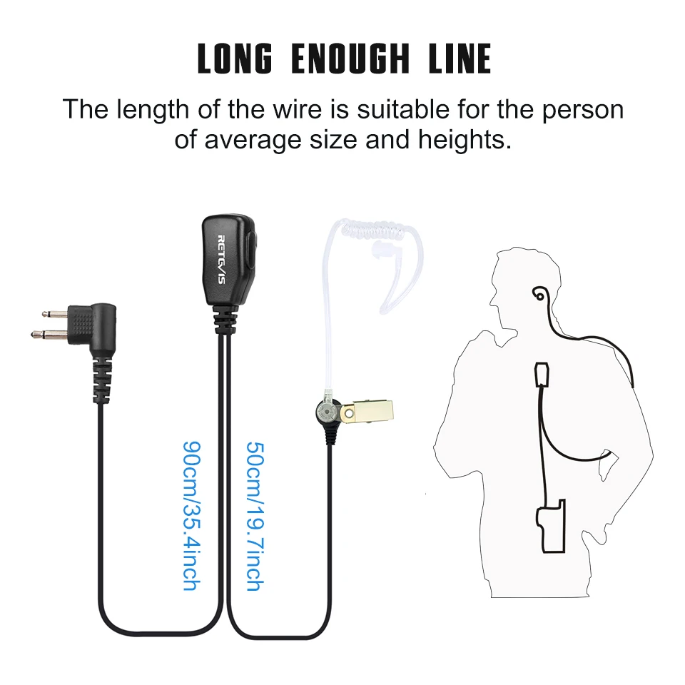 Retevis 10pcs Walkie Talkie Headset voor Transceiver Akoestische Buis Oortjes PTT MICROFOON Voor Motorola DP1400/GP2000/CP200/040 voor HYT