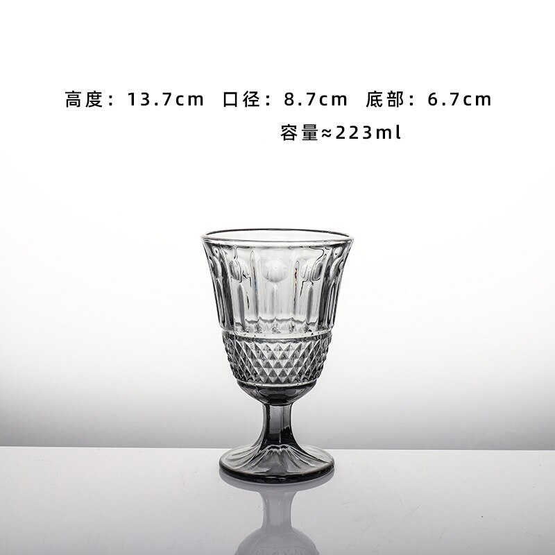 Copas de vino de colores Vintage para , copa de champán, boda, cóctel, whisky, escultura de cristal, zumo, cerveza, 2 uds.: Grey223ml