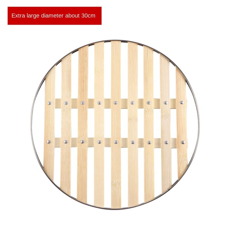 Bamboo grate steamer household steaming grid edge thickening steamed dumplings steamed buns steaming drawer: 30cm