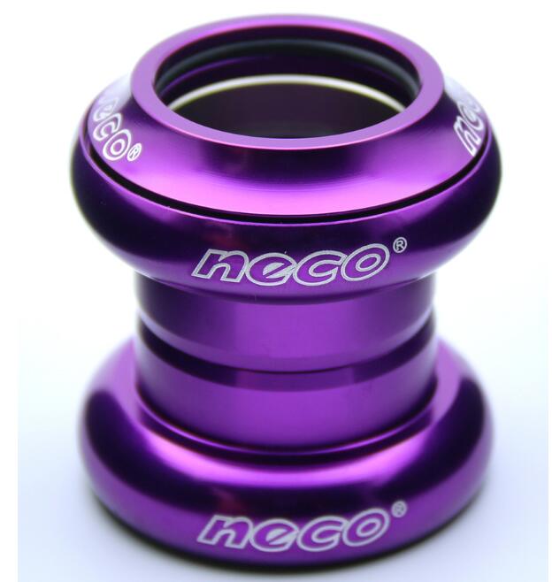 Neco-cascos de bicicleta sin rosca, cascos de bicicleta de carretera, con piñón fijo, taza externa 1, 1/8, 1.125 pulgadas, 34MM: Morado