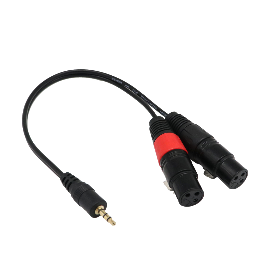 3.5Mm 1/8 ''Trs Stereo Stekker Trs Audio Jack Om Dual Xlr 3pin Vrouwelijke Y Splitter Kabel Aansluiten cord Stereo Audio 1FT
