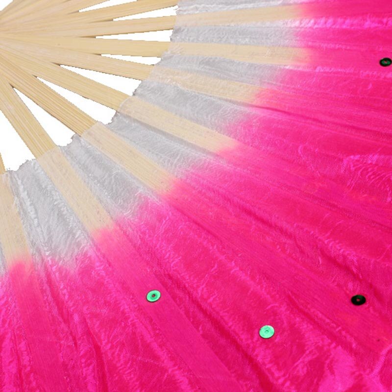 Accessoires de danse du ventre chinoise en soie colorée, en bambou, accessoires pour fans courts QW