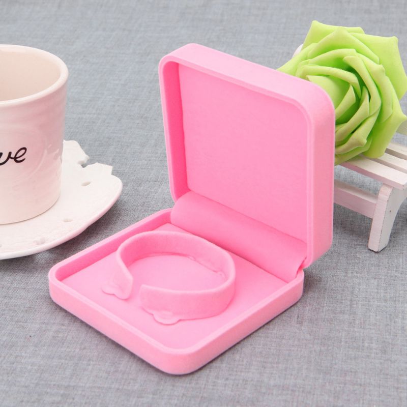 1Pcs Jewelry Box necklace bracelet Ring Storage Box Organizer Display Case Lovely pink girls: C3