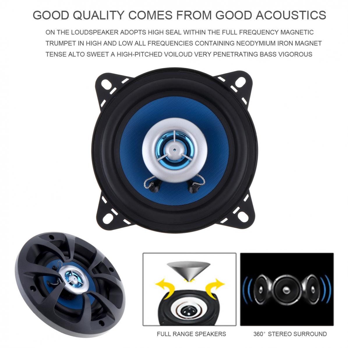 2pcs 4 Inch 80W High-End Car Coaxial Speakers 2-Way Car Audio Speakers automotive automobile sound steres speakers for car