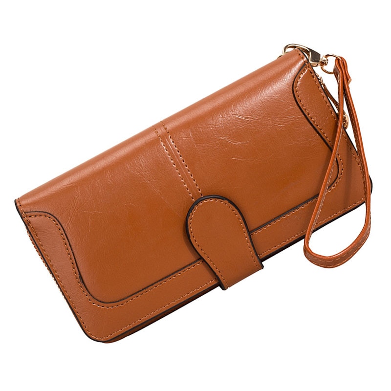 Lederen Vrouwen Portemonnee Rits Hasp Dames Mode Portemonnee Lange Portefeuilles Telefoon Clutch Bag Kaarthouder Pakket Portemonnee