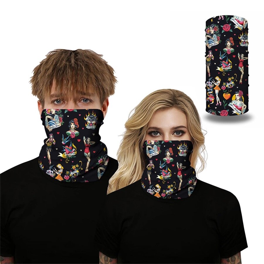 Utendørs ansiktsdeksel balaclava skjerf 3d blomster mønster sømløs bandana hals gamasjer pannebånd vandring ringe skjerf hodet skjerf