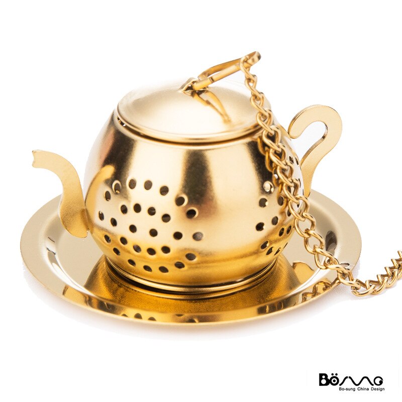Kitchen Tube-shaped Tofu Gold-plated Leaky Tea Separator Environmental Protection Tea Utensils Ceremony Strainer Home Decoration: 3