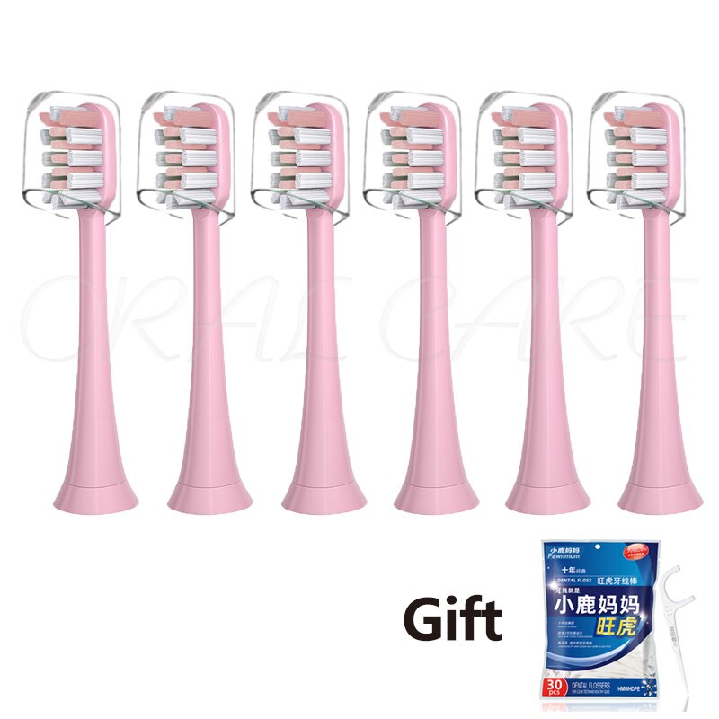 For Lebooo Huawei 2S/LBT203532A/LBT203552B Electric Toothbrush Head Diamond White Protection Replace Brush Head With Cover: Silver