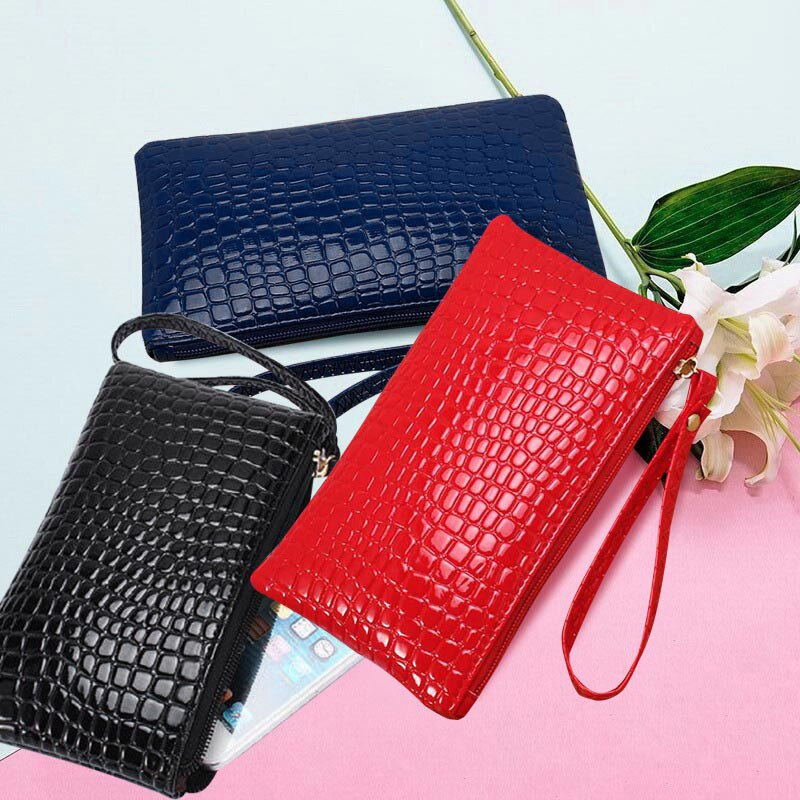 Women PU Leather Wallet Purse Card Phone Holder Makeup Bag Clutch Handbag C66