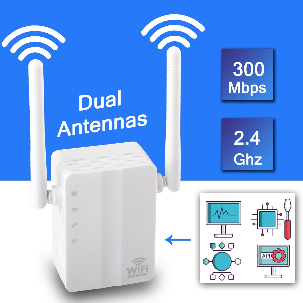 Outdoor Wireless WiFi Repeater WIFI Extender 300Mbps 2.4GHz Wide-Area Wi-Fi Amplifier Wifi Router Antenna