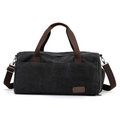 Stijlvolle canvas sporttassen voor buiten, heren, dames, training, hardlopen, fitness, casual, reizen, handtas, yogamat, tas, sporttas: Zwarte kleur