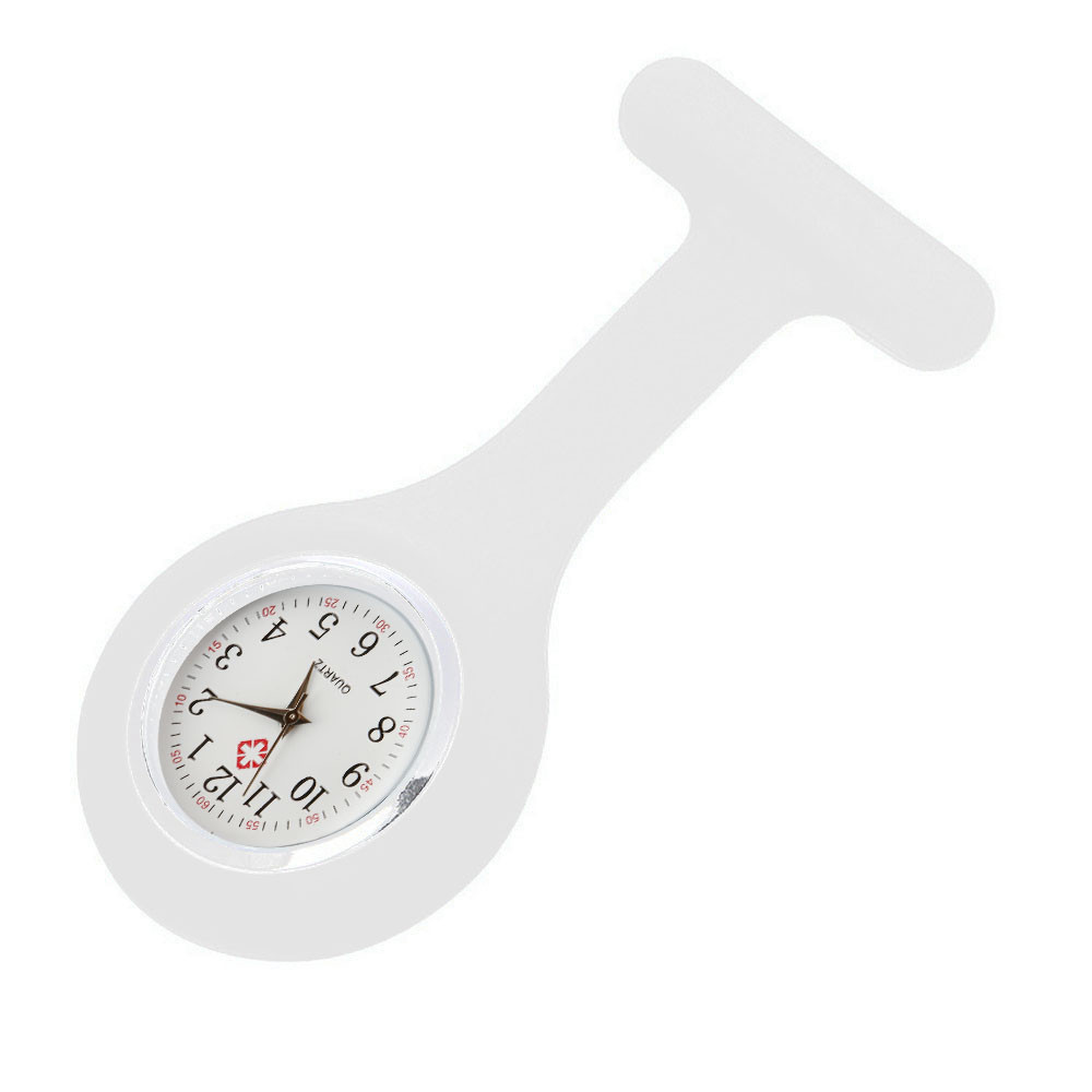 Taschenuhr Damen Digitalanzeige Zifferblatt Clip-an Analoguhr fob Krankenschwester Brosche Stift Hängetasche Elektrische Uhr Modeuhren: grau