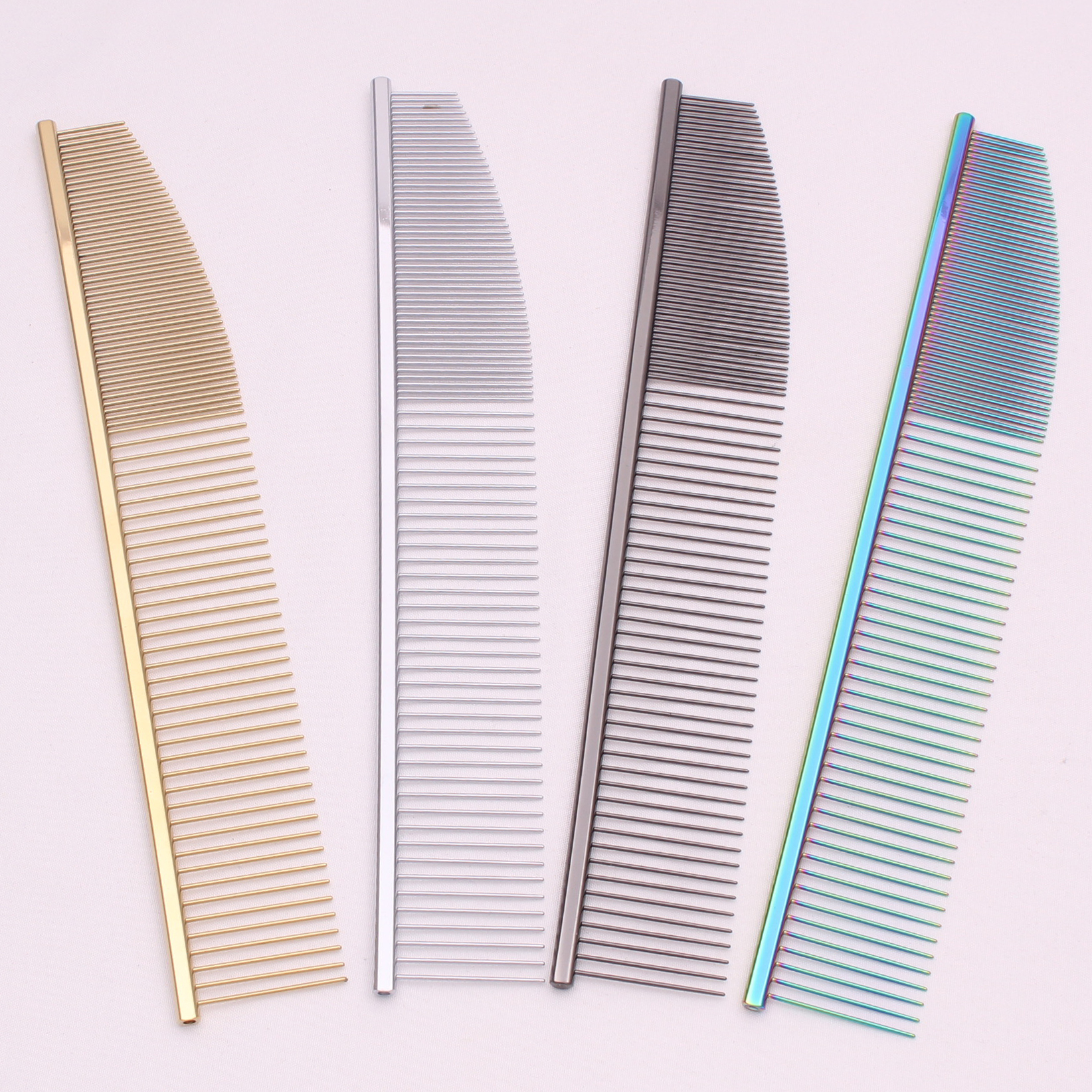 Copper Dog Grooming Combs Pet Boundary Knot Massage Tools Salon Cat Hair Cleaning Crescent High Low Teeth 7817#