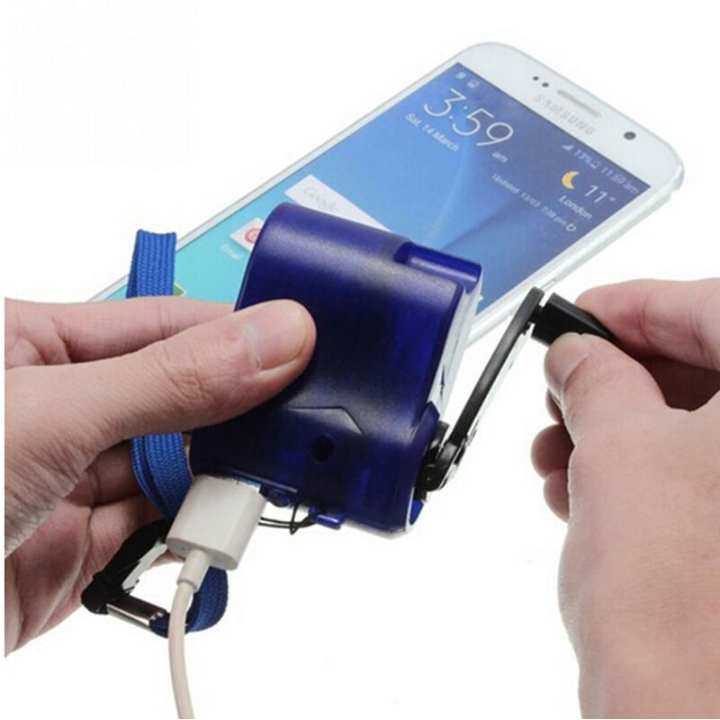 Usb portátil da manivela da mão do dínamo do carregador de emergência do mão-enrolamento para o telefone celular/mp3 player pda telefone power bank carregamento de emergência