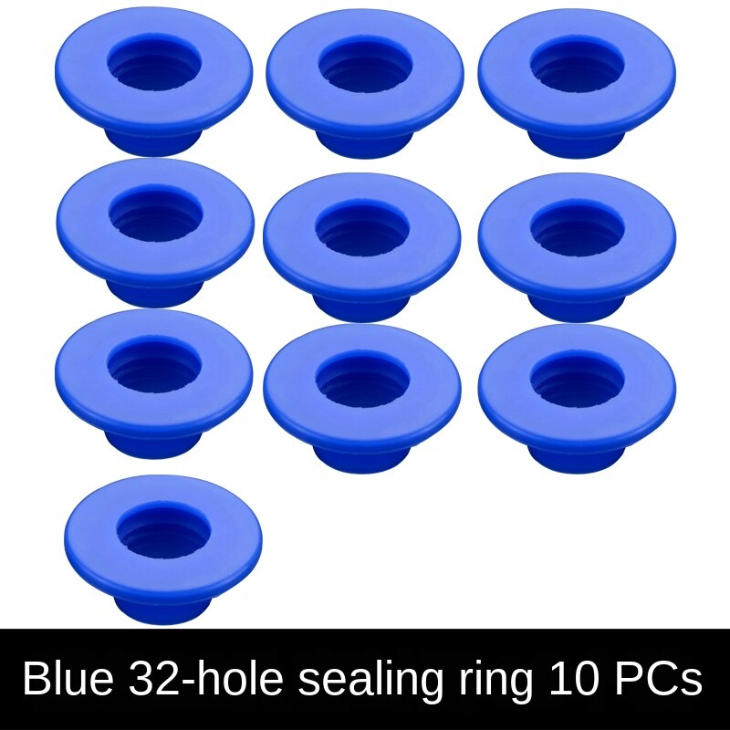 Toilet 40/50 drain pipe deodorant silicone seal washer drain pipe air conditioning pipe dual purpose anti-backwash: blue 32holes(10Pcs)