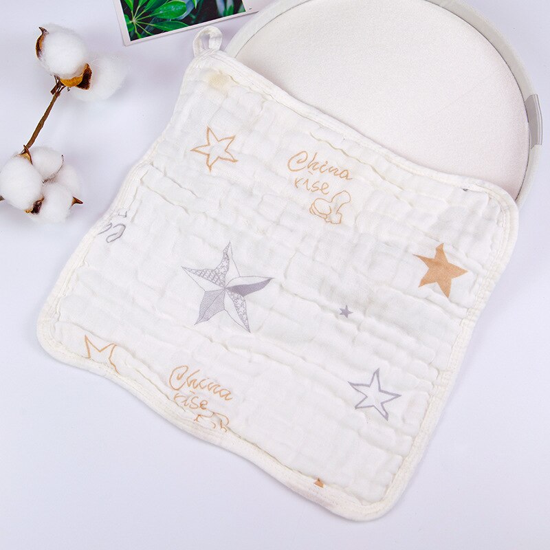 1 stuk Wasoyoli Kleurrijke Gedrukt Burp Clothsf 30*30 CM 100% Mousseline Katoen 6 Lagen Zakdoek Zachte Baby Handdoek: Colorful Cloud