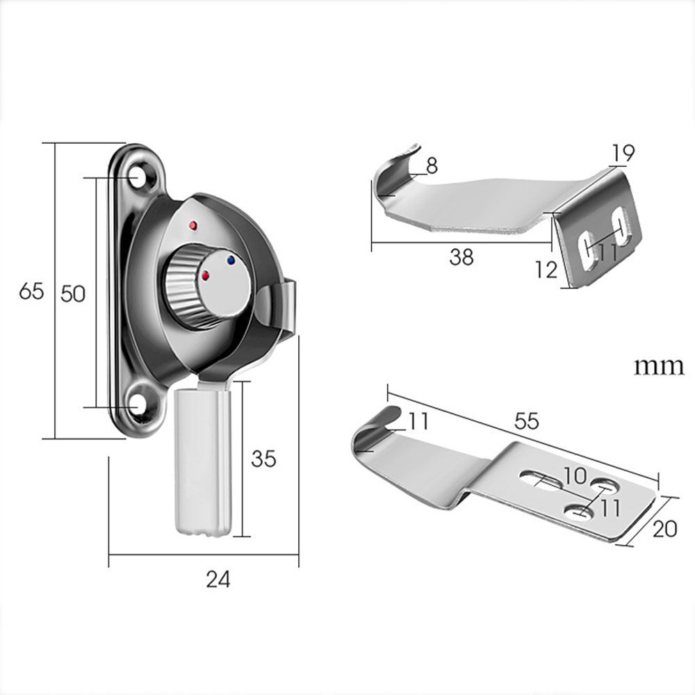 Stainless Steel Sliding Door Window Lock Buckle Double-sided Crescent Safety Lock Door Window Hardware Accessories