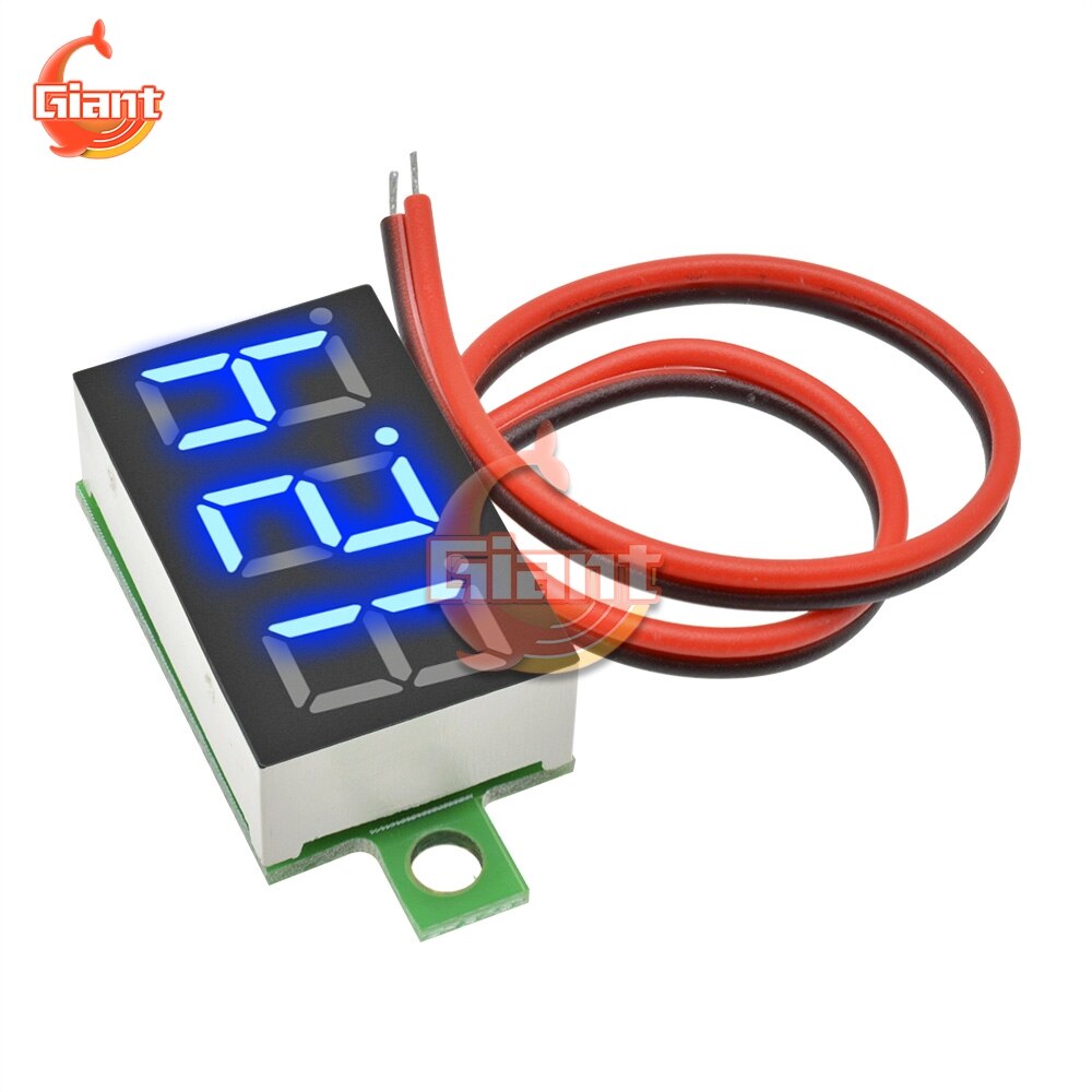 Mini Digital Voltmeter 0.36 inch Voltage Tester Meter 0.36&#39;&#39; DC 4-30V 3 Digit LED Display Adjustment Voltmeter Red Blue Panel