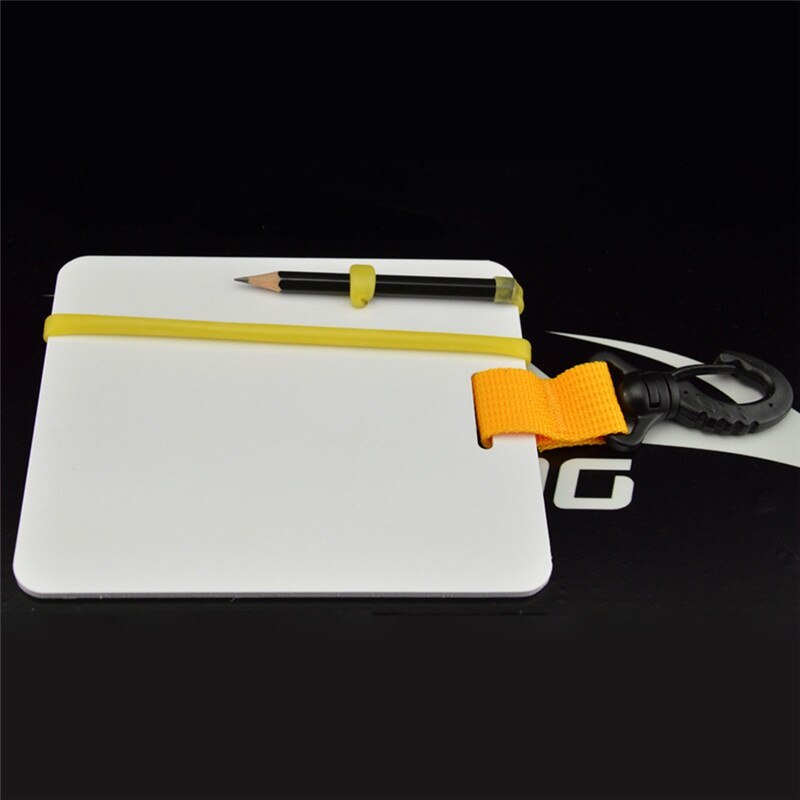 Pizarra para escribir bajo el agua y bucear, tablero de engranajes con clip giratorio y lápiz para deportes acuáticos, accesorios para piscinas y buceo