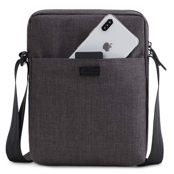 TINYAT Men's Bags Light Canvas Shoulder Bag For 7.9' Ipad Casual Crossbody Bags Waterproof Business Shoulder bag for men 0.13kg: Gray