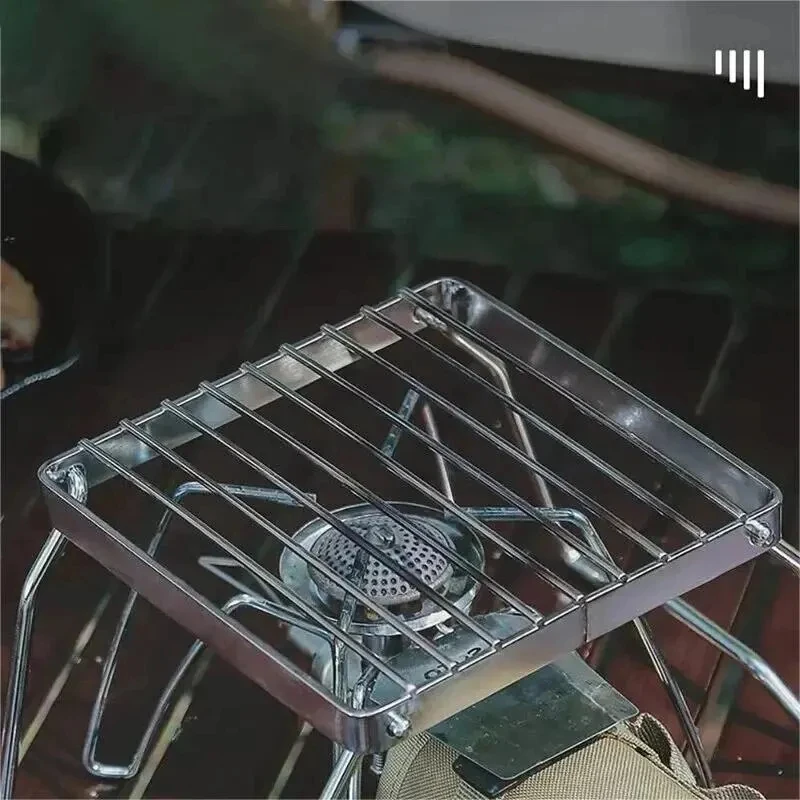 Outdoor Roestvrijstalen Kachelhouder Camping Draagbare Opvouwbare Mini Barbecue Rack Set Pot Houder Bakplaat