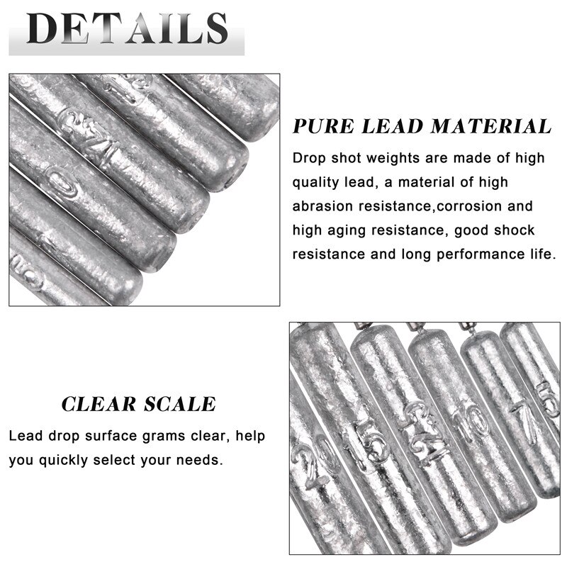 24pcs/lot shot rigs Lead Sinker Carp Fishing Baits fishing Sinker dropshot rig Weight for bass trout fishing tackle