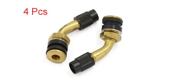 UXCELL Motorcycle Scooter Brass Bent Angled Tubeless Tyre Tire Valve Stem Adapter 4Pcs