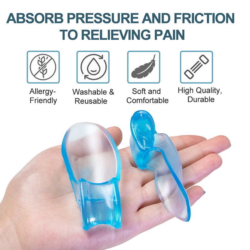 2pcs/Pair Silicone Toe Gel Correction Hallux Valgus Relief Pain Little Toe Pinkie Safe Repeated Use Finger Separator