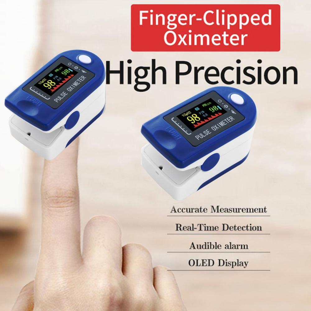 Digitale Vingertop Pulsoxymeter Vinger Oximeter Bloed Zuurstofverzadiging Meter Vinger SPO2 Pr Hartslag Gezondheid Monitor Met Doos