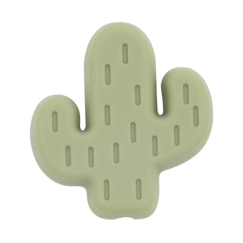 Kovict – attache-sucette en Silicone, 10 pièces, dessin animé petit Cactus bébé rongeur sans BPA nourriture, anneau de dentition soins infirmiers, perles: 10pcs Matcha green