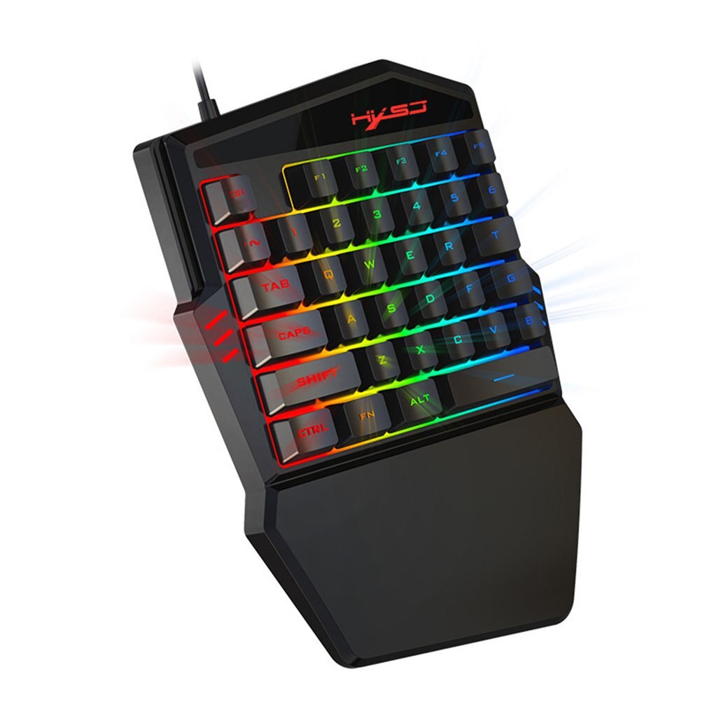 One-handed V100 Mechanical Gaming Keyboard And H300 RGB Gaming Mouse Combo Gaming USB 35 Keys Keypad