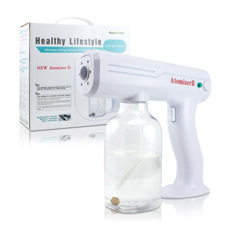 800ML Handheld Sanitizer Sprayer Atomization Disinfection Blue Light Nano Steam Gun Sterilizing Nano Spray Gun For Home Office