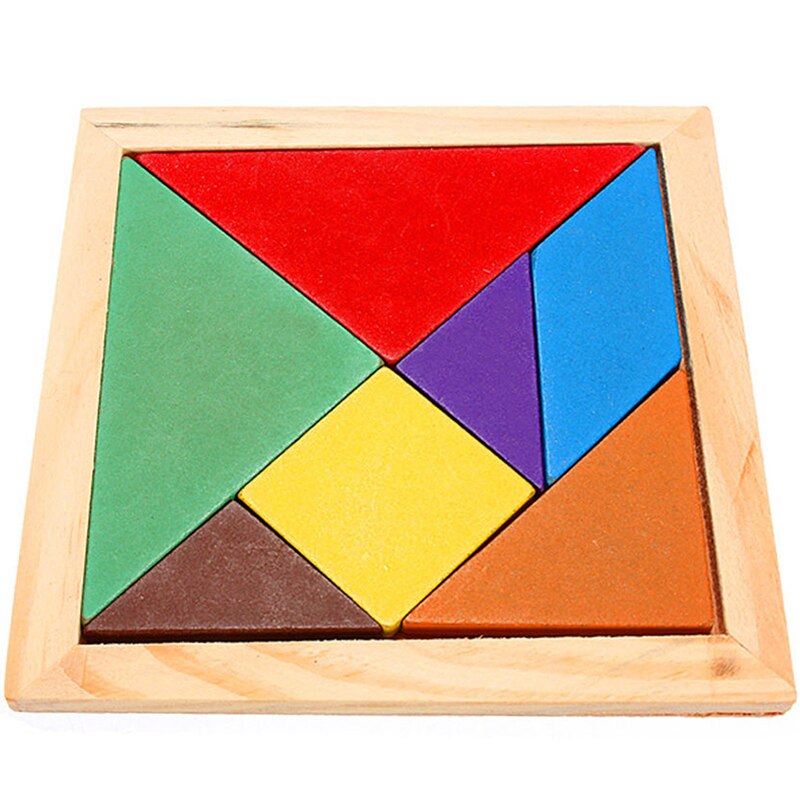 Kinderen Houten Rainbow Kleur Tangram Kids Diy Tangram Houten Puzzel Kid Educatief Speelgoed Kleuterschool Kinderen Zeven Stuk Puzzel