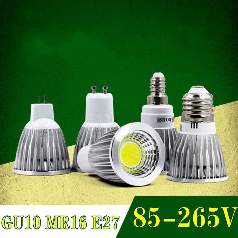 Super Bright GU10 LED Bulb lamp 110V 220V 9W 12W 15W GU 10 LED Dimmable COB LED Spot light Aluminum AC85V-265V Spotlight