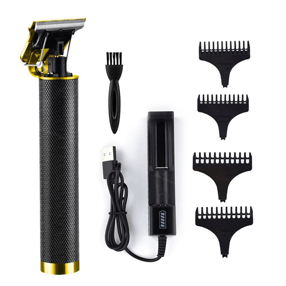 Cordless Electric Hair Clipper Rechargeable Shaver Beard Trimmer Hair Trimmer Beard Razor Hairdresser 0mm T-Blade: 287 Black