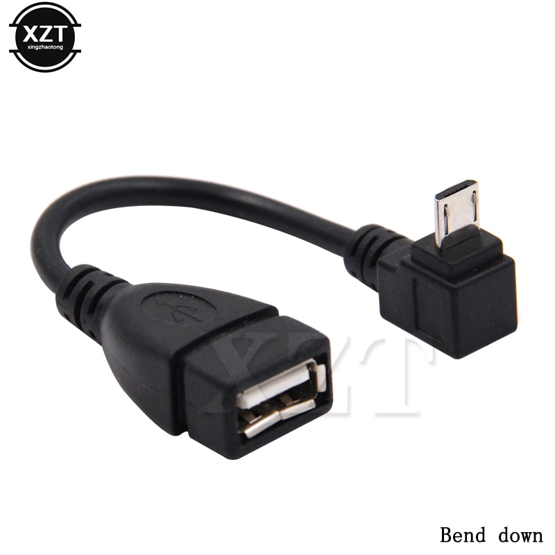 Micro USB Male to USB 2.0 Female OTG Cable Adapter Up Down Right Angled 90 Degree Connector for MP3 MP4