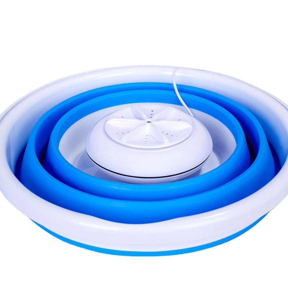 Student Dormitory Usb Plug-In Portable Ultrasonic Automatic Folding Bucket Hanging Mini Washing Machine: Default Title