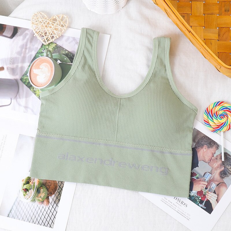 Carta deportes Bras mujer sólido deportes sujetador de trotar gimnasio mujer deportes Bra ropa interior chica Fitness carrera Yoga Deporte Tops: 4