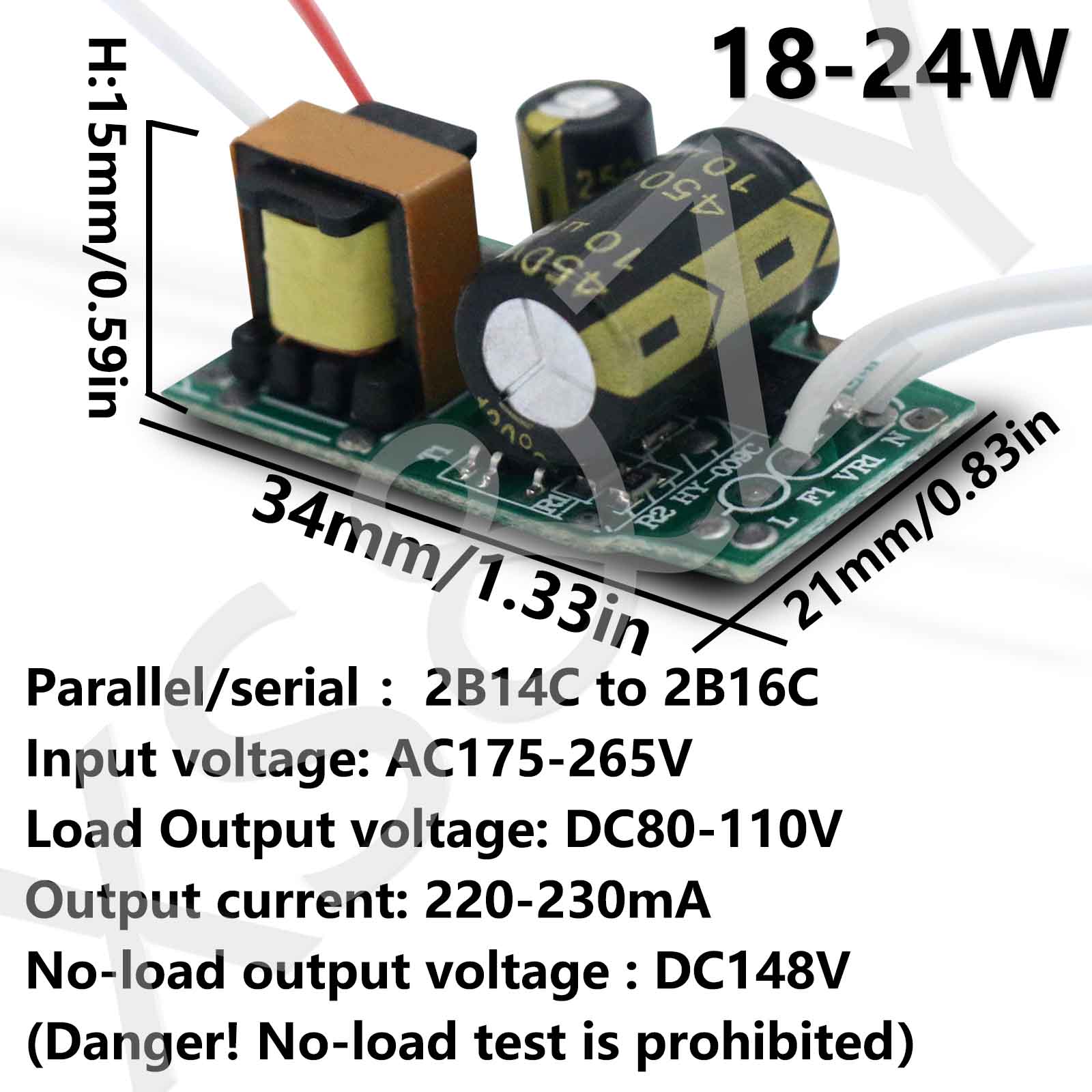 Jantes de Puissance à Pilote LED pour l'Énergie, 3-7W, 7-9W, 9-12W, 12-18W, 18-24W, 24-32W, 32-40W, 40-50W, ce115 mA, 220-230mA remplacement des ampoules à économie d'énergie: Or