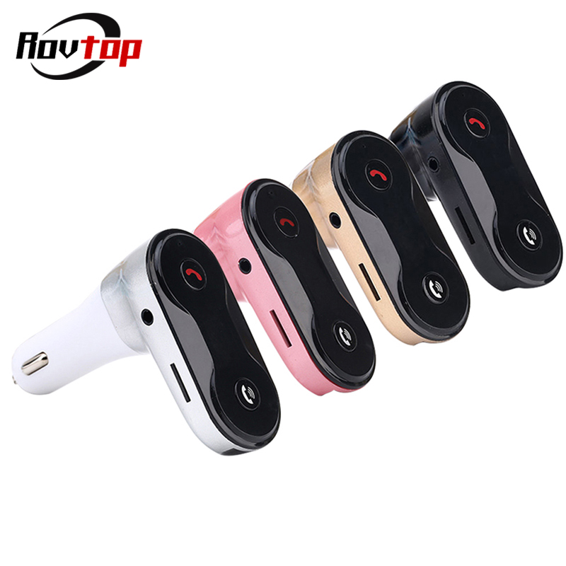Rovtop Wireless FM Transmitter Modulator Car Bluetooth Kit G7 Charger Upgrade to C8 AUX Wireless Handsfree Car Music Player Z2