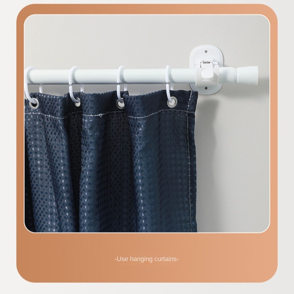 Auto-adesivo ajustável Cortina Rod titulares, novos suportes, sem perfuração