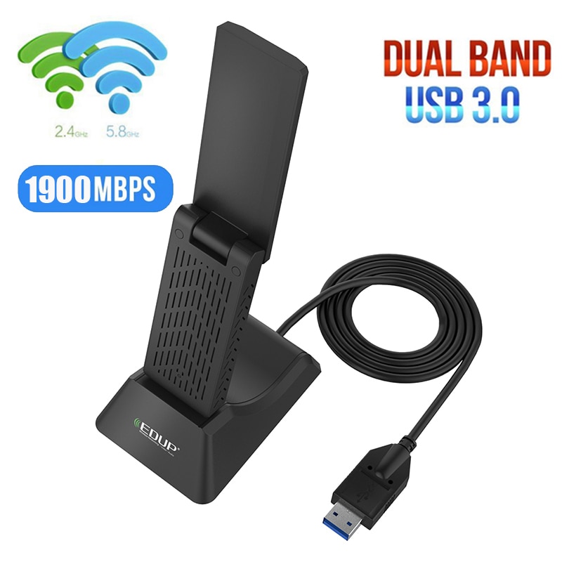 2,4G/5G kabellos USB 3,0 Wifi Adapter 600Mbps/1900Mbps Dual Band netzwerk karte kanal 802,11 ac Mit Antenne Für Schreibtisch Empfänger