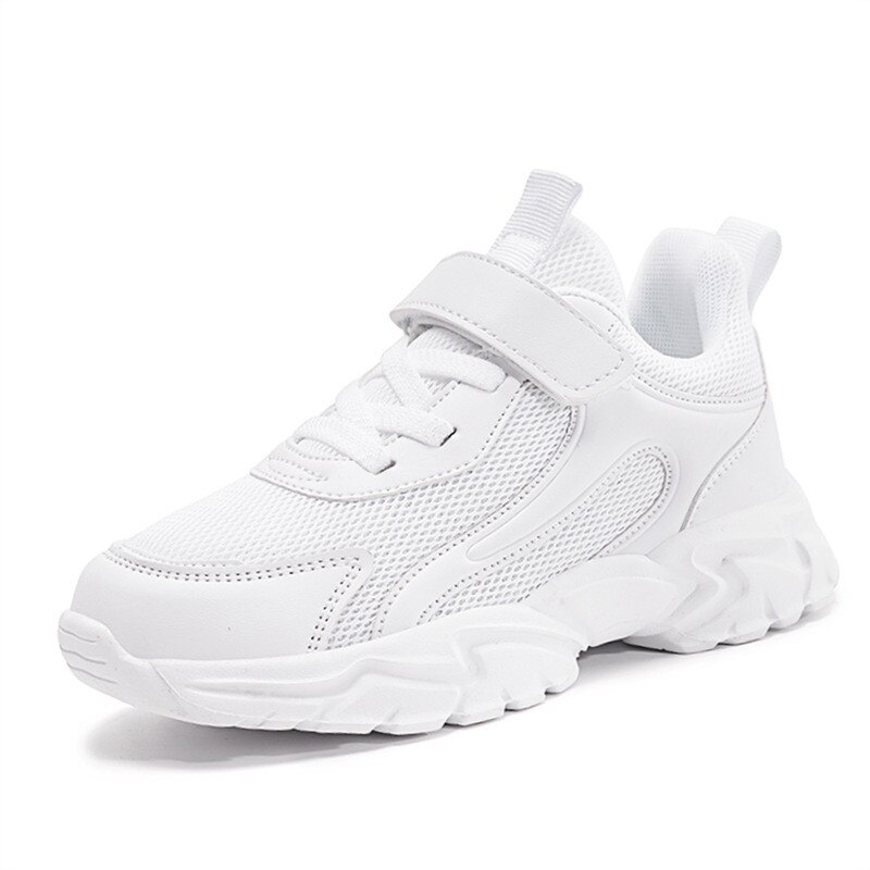 ULKNN freundlicher Weichen sohlen Leder Schuhe Gittergewebe Sport Schuhe Jungen Atmungsaktive rutscht Studenten draussen-Sport Mädchen Weiß eva: 34(Inner 22 cm)