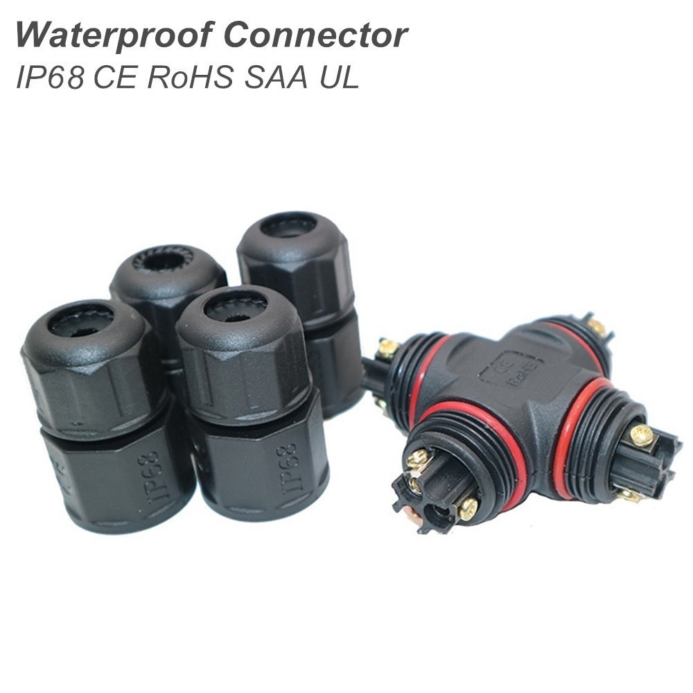 6MM 8MM 10MM Waterproof Cable Connector IP68 Wire Outdoor Electrical Terminal LED Adapter 2pin 3pin I T Cross Shape Connector